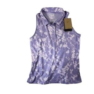 Nike Golf Sleeveless Polo Women Small Purple New Dri-FIT Slim Fit FZ6891-533